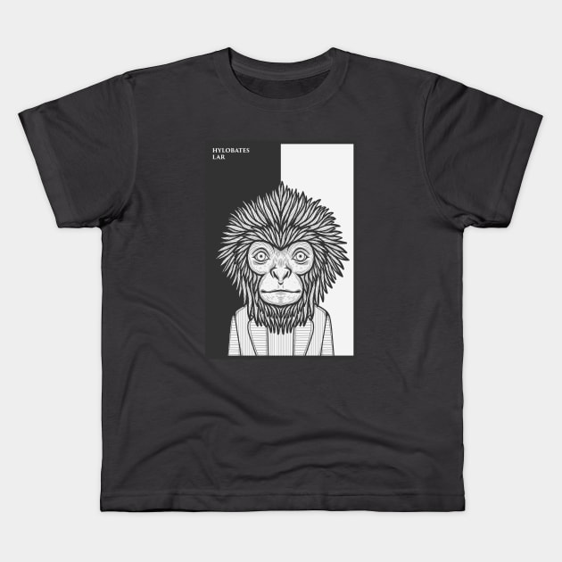 Lar Gibbon Kids T-Shirt by milhad